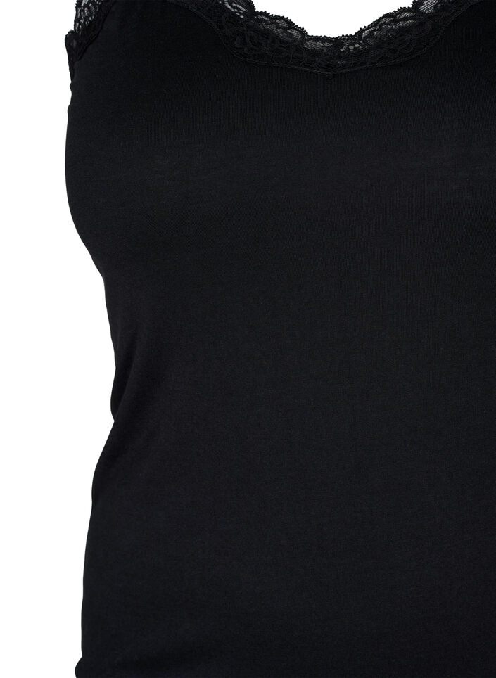 Topp med blonder, 2 stk., Black/Chinese Red, Packshot image number 2