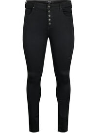 Amy-jeans med høy midje og knapper