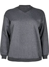 Genser med høy hals og lange ermer, Dark Grey Melange
