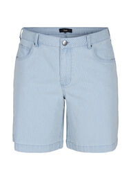 Denimshorts i et stripete mønster, Light Blue Stripe