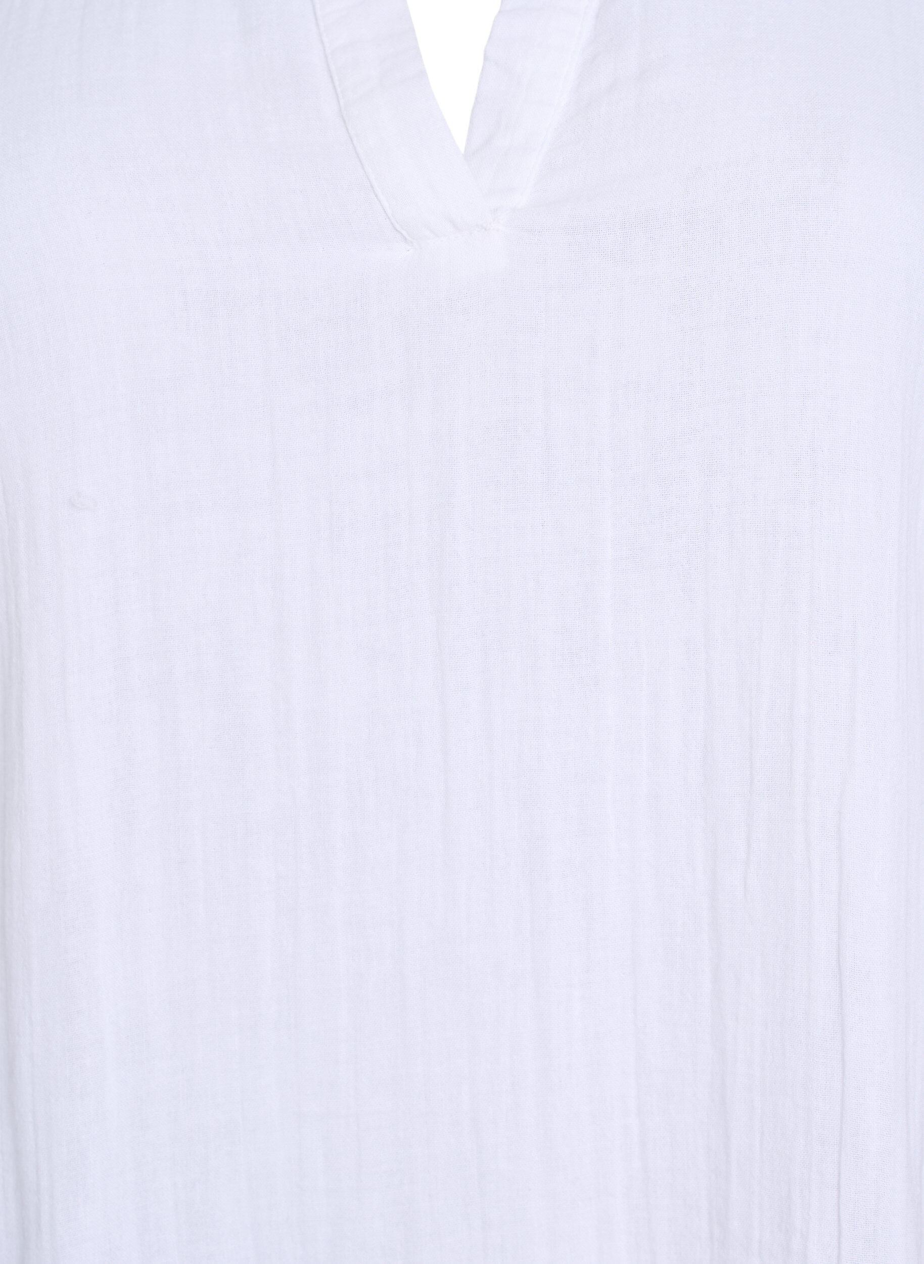 ZizziKort A-linjekjole i bomullsmuslin, Hvit, Packshot image number 2