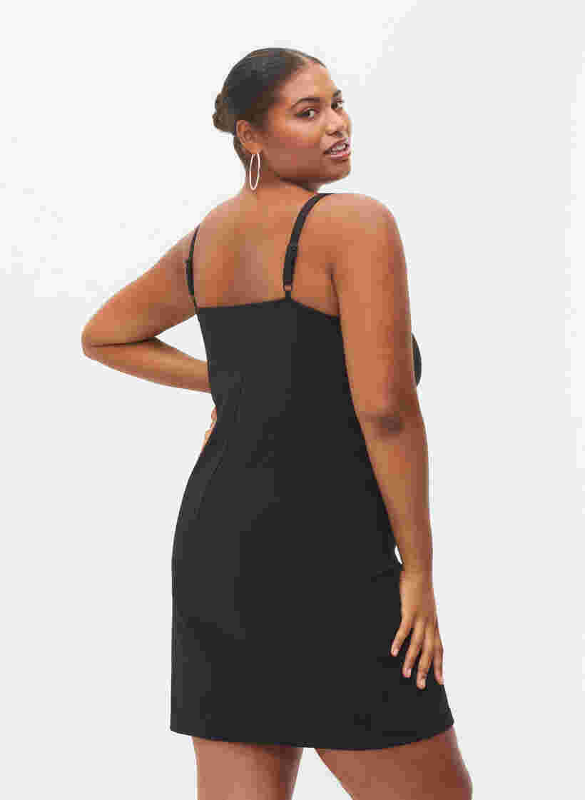 Kroppsnær kjole med snøredetaljer, Black, Model image number 1