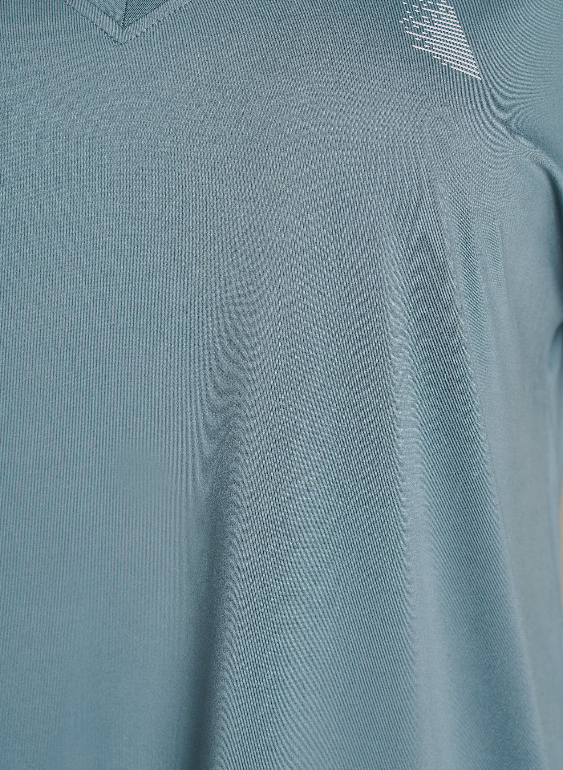 Zizzi L&oslash;stsittende trenings-t-skjorte med v-hals, Gr&aring;, Packshot image number 2