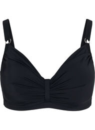 Bikinioverdel med b&oslash;yle og draperinger, Svart