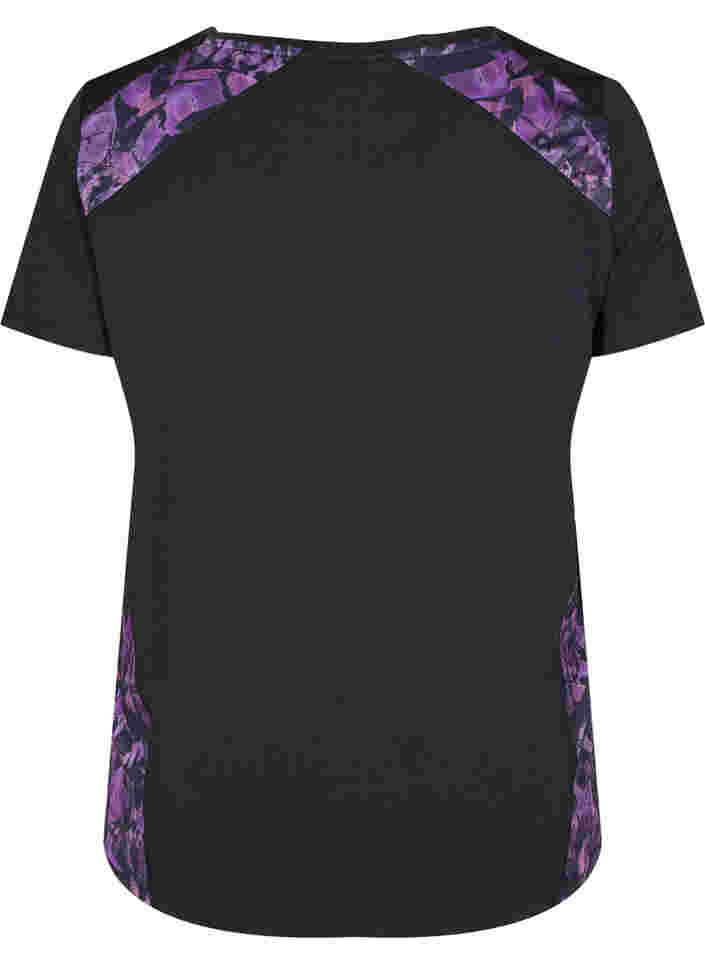 Trenings T-skjorte med mønster, Black, Packshot image number 1