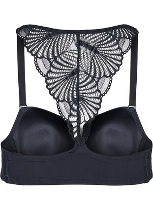 Zizzi BH med bøyle og blondetygg, Black, Packshot image number 1