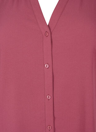 Skjortebluse med 3/4-ermer og volangkrage, Dry Rose, Packshot image number 2