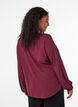 Viskosebluse med V-hals og avrundet fold, R&oslash;d, Model image number 2