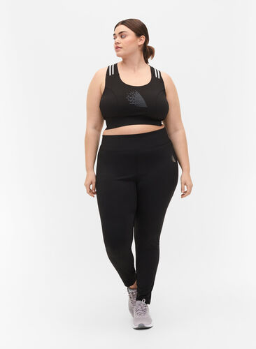 Sports-BH med glitter og krysset rygg, Black w. SilverLurex, Model image number 3