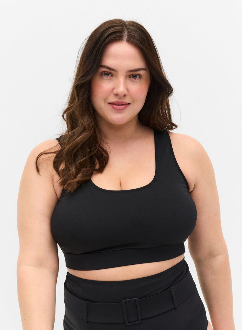 Bikinitopp med rund hals, Black, Model image number 0