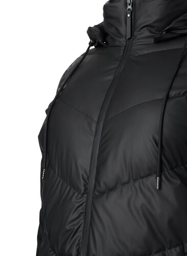 Vannavvisende vinterjakke med avtagbar hette, Black, Packshot image number 2