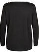 Bluse med dekorative knapper, Svart, Packshot image number 1