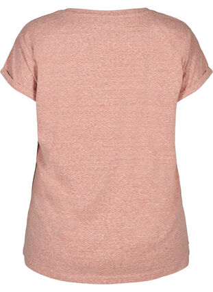Melert T-skjorte i bomull , Old Rose Mélange, Packshot image number 1