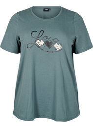 FLASH - T-skjorte med motiv, Balsam Green Love