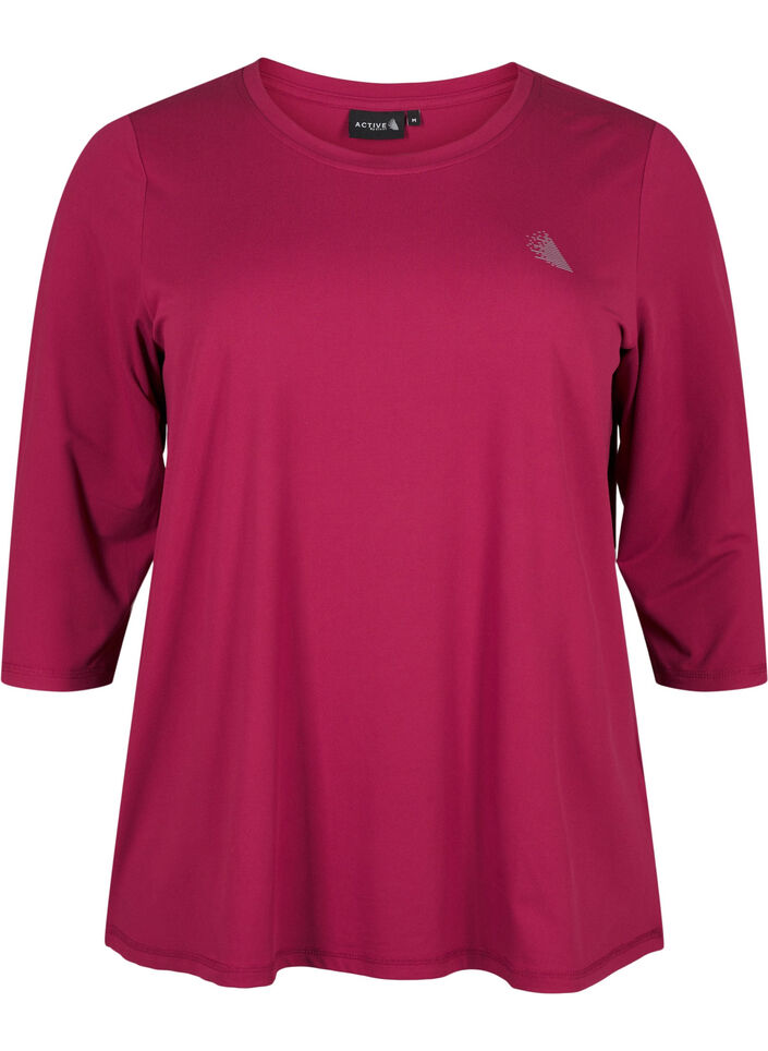 Treningsbluse med 3/4-ermer, R&oslash;d, Packshot image number 0