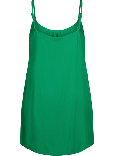 Ensfarget kjole i viskose med stropper, Jolly Green, Packshot image number 1