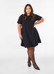 Kort A-linje jersey kjole, 0199, Model image number 1