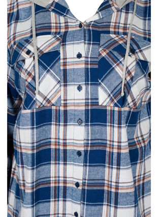 Rutete skjorte med hette, Blue White Check, Packshot image number 2