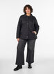 Lett polstret jakke med dekorativ quilting, Svart, Model image number 1