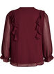 Gjennomsiktig bluse med volanger og knyte-lukking, R&oslash;d, Packshot image number 1