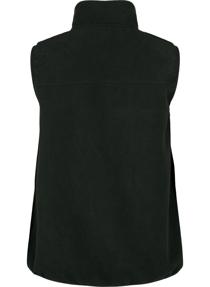 Fleecevest med lommer, Black, Packshot
