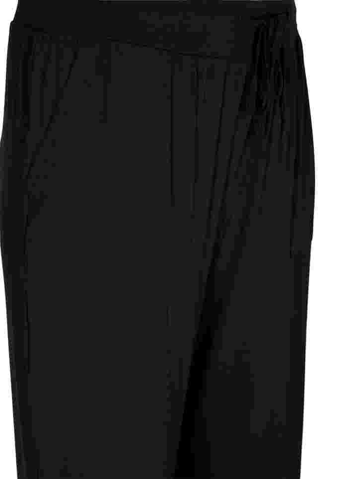 Treningsbukser i viskose med lommer, Black, Packshot image number 2