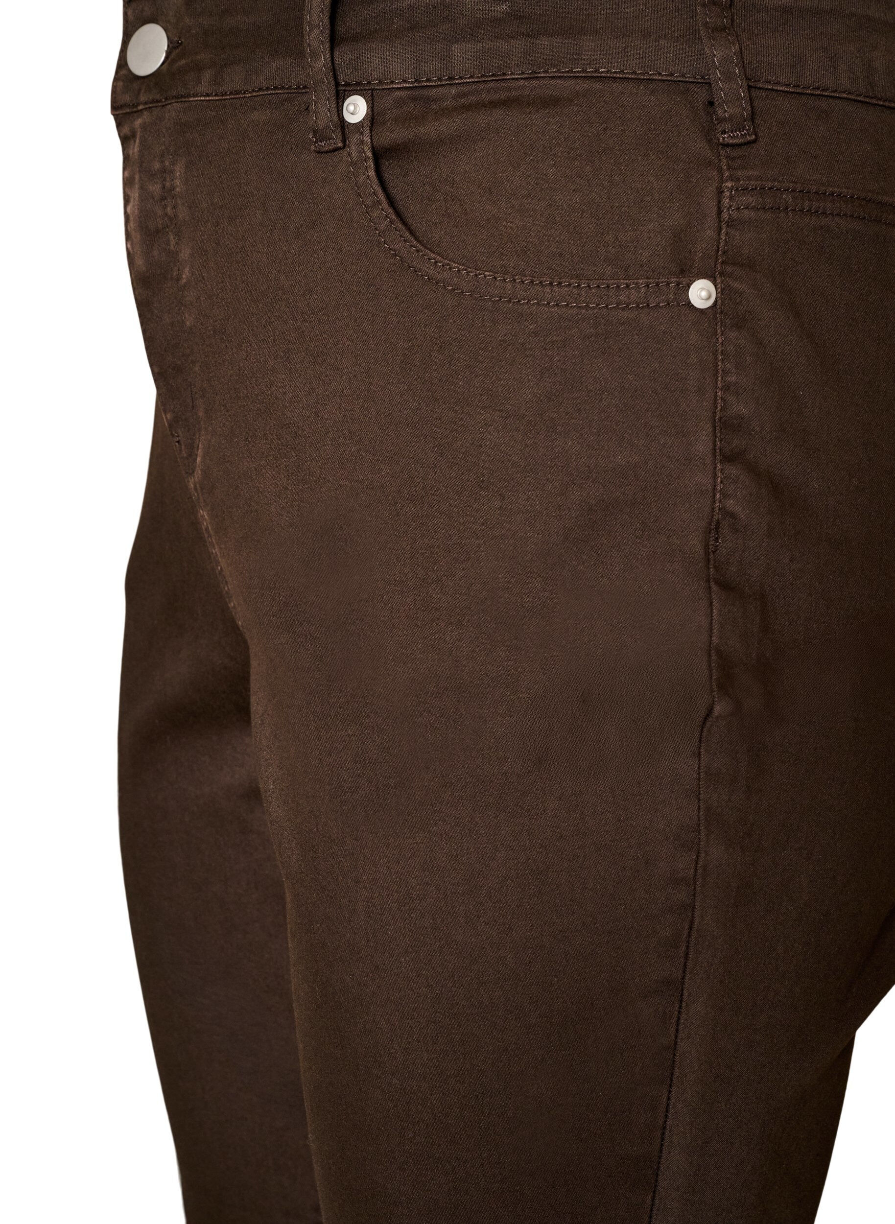ZizziEllen bootcut-jeans i farget denim, Brun, Packshot image number 2