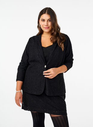 Zizzi Blondeblazer med lommer, Black, Model image number 0
