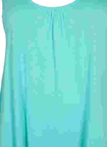 Topp med A-form og rund hals, Turquoise, Packshot image number 1