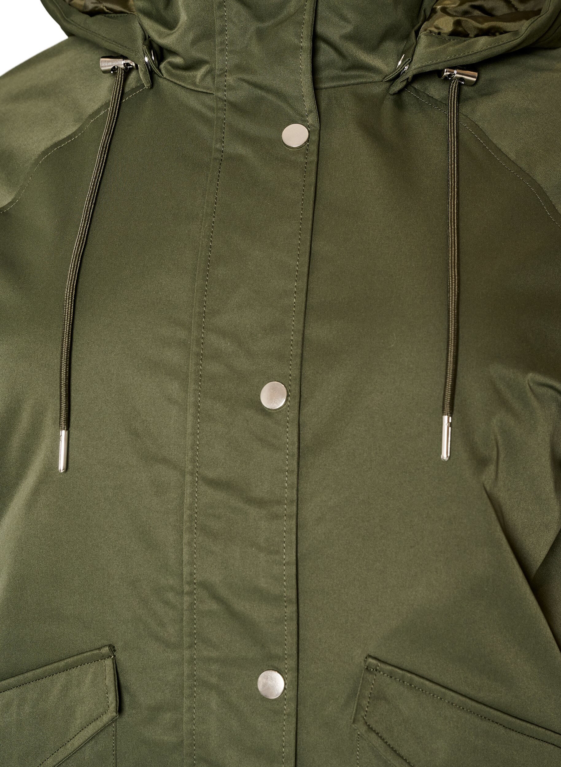 ZizziPolstret parkas med avtakbar hette, Gr&oslash;nn, Packshot image number 2