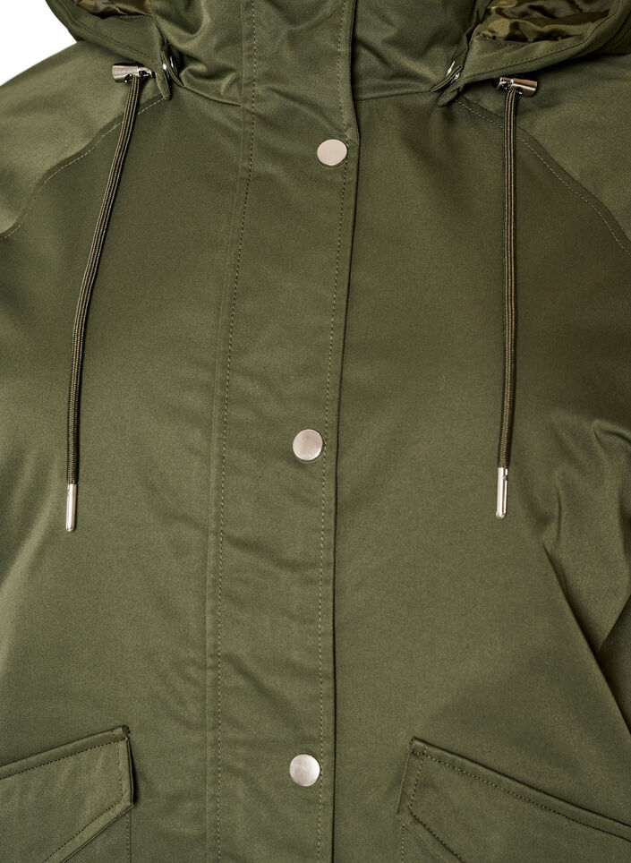 Polstret parkas med avtakbar hette, Gr&oslash;nn, Packshot image number 2