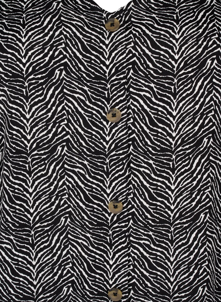 Bluse i viskose med knapper, Black Graphic AOP, Packshot image number 2