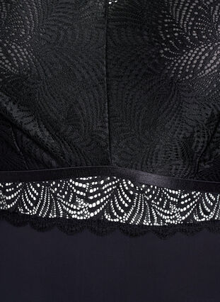 Zizzi Body med blonder og korte ermer, Svart, Packshot image number 2