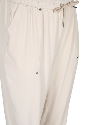 Bukser med lommer og strikkant, Warm Sand, Packshot image number 2