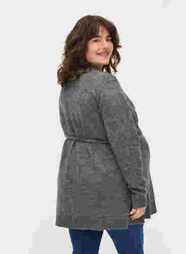 Melert strikkegenser med omslagseffekt til gravide, Medium Grey Melange, Model image number 1