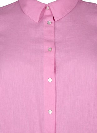 Lang skjorte i lin og bomull, Rosebloom, Packshot image number 2