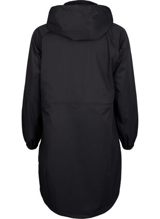 Zizzi Funksjonell frakk med lommer og hette, Black, Packshot image number 1