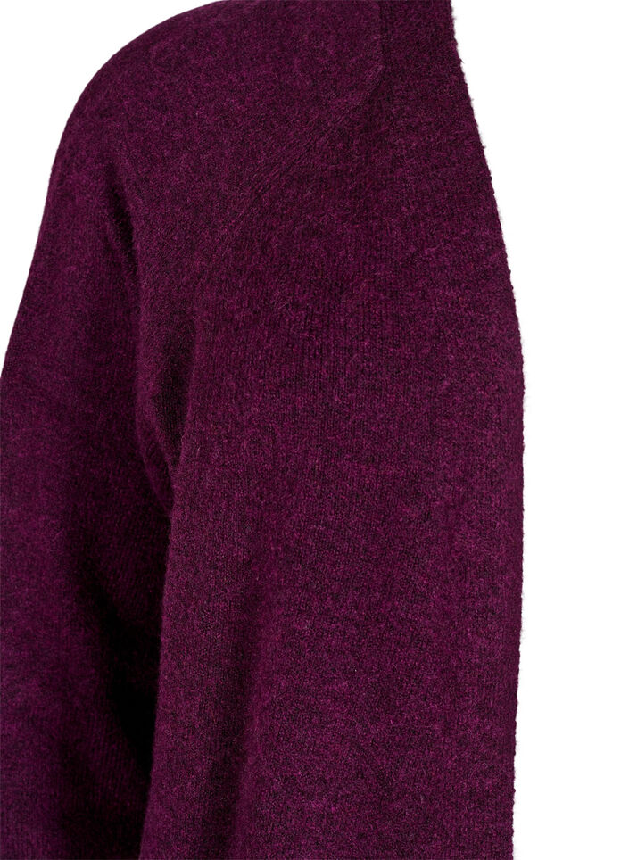 Lang cardigan med lommer, Potent Purple Mel., Packshot image number 2