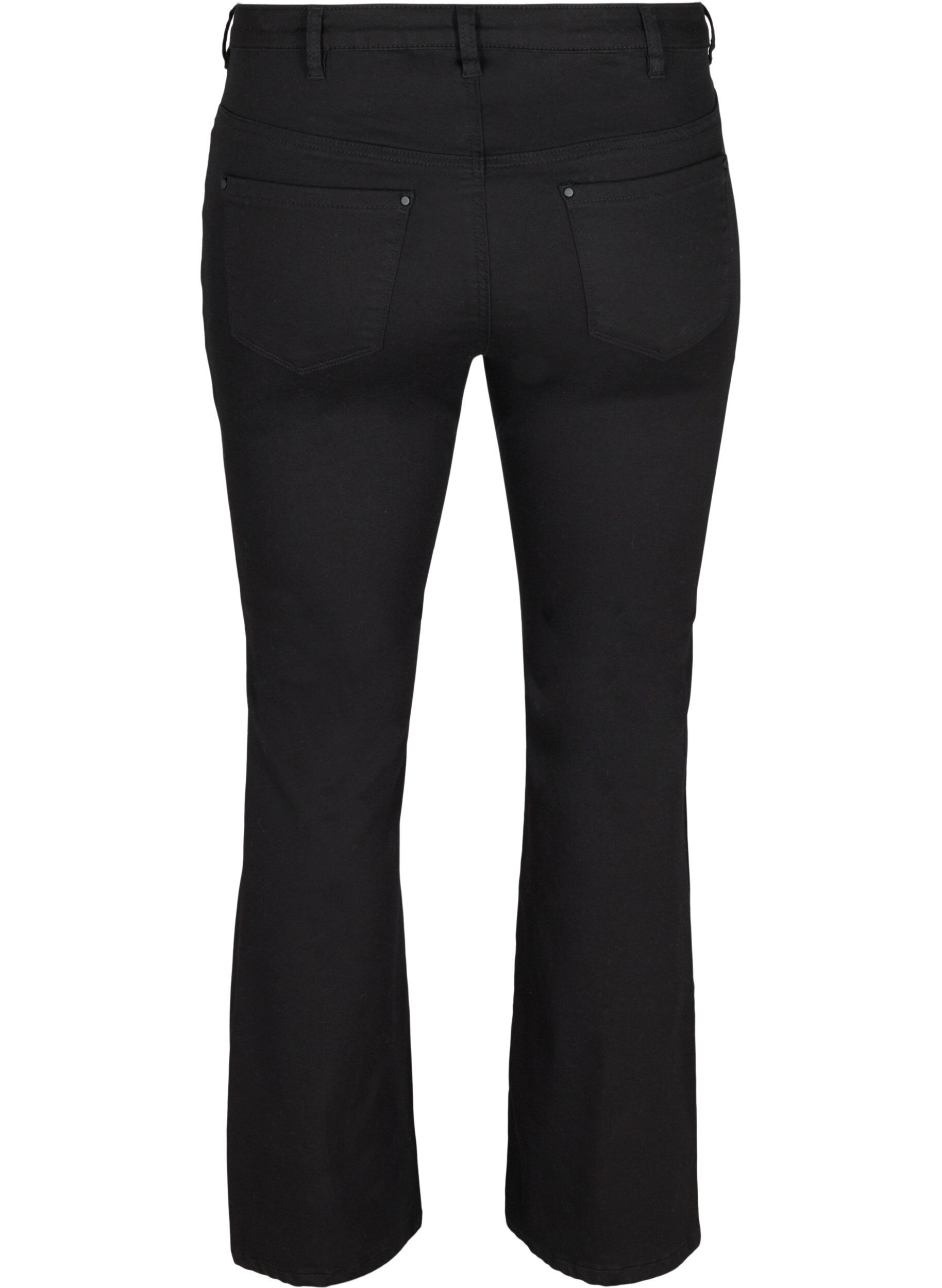 Zizzi Ellen bootcut jeans med h&oslash;yt liv, Black, Packshot image number 1