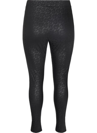 Zizzi Leggings i imitert skinn med dyretrykk, Svart, Packshot image number 1