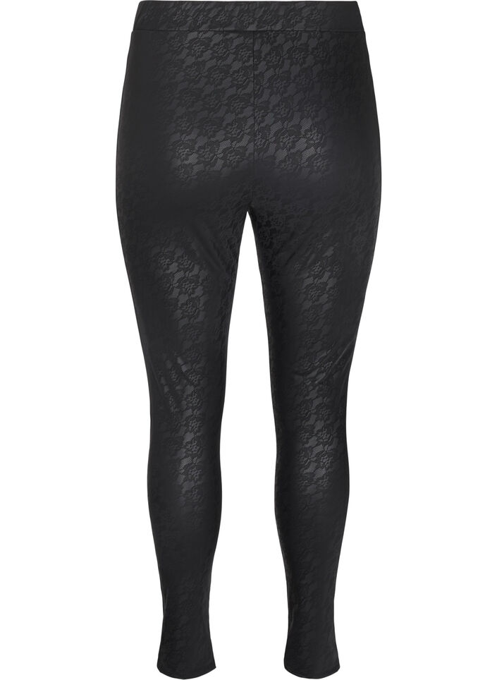 Leggings i imitert skinn med dyretrykk, Svart, Packshot image number 1