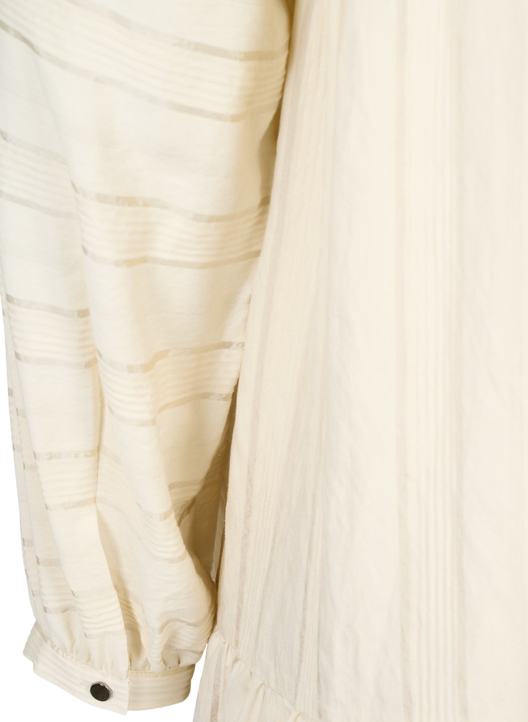 Zizzi M&oslash;nstrete tunika med knapper og lange ermer, Fog, Packshot image number 3