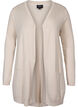 Lang strikkecardigan i viskoseblanding, Beige, Packshot image number 0