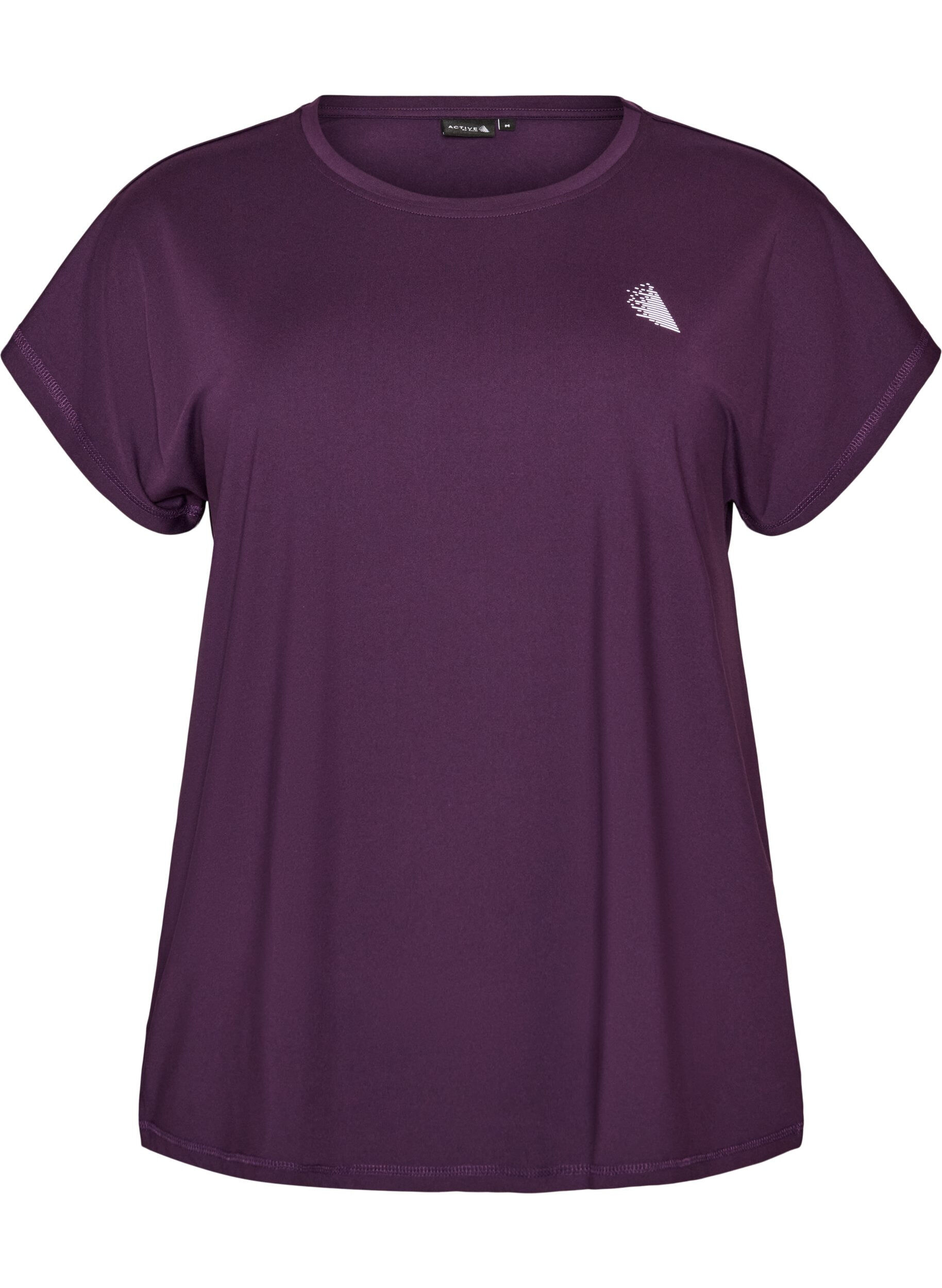 ZizziEnsfarget trenings-T-skjorte, Lilla, Packshot image number 0