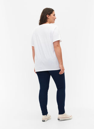 Zizzi FLASH - Tettsittende jeggings med høyt liv, Blue denim, Model image number 1