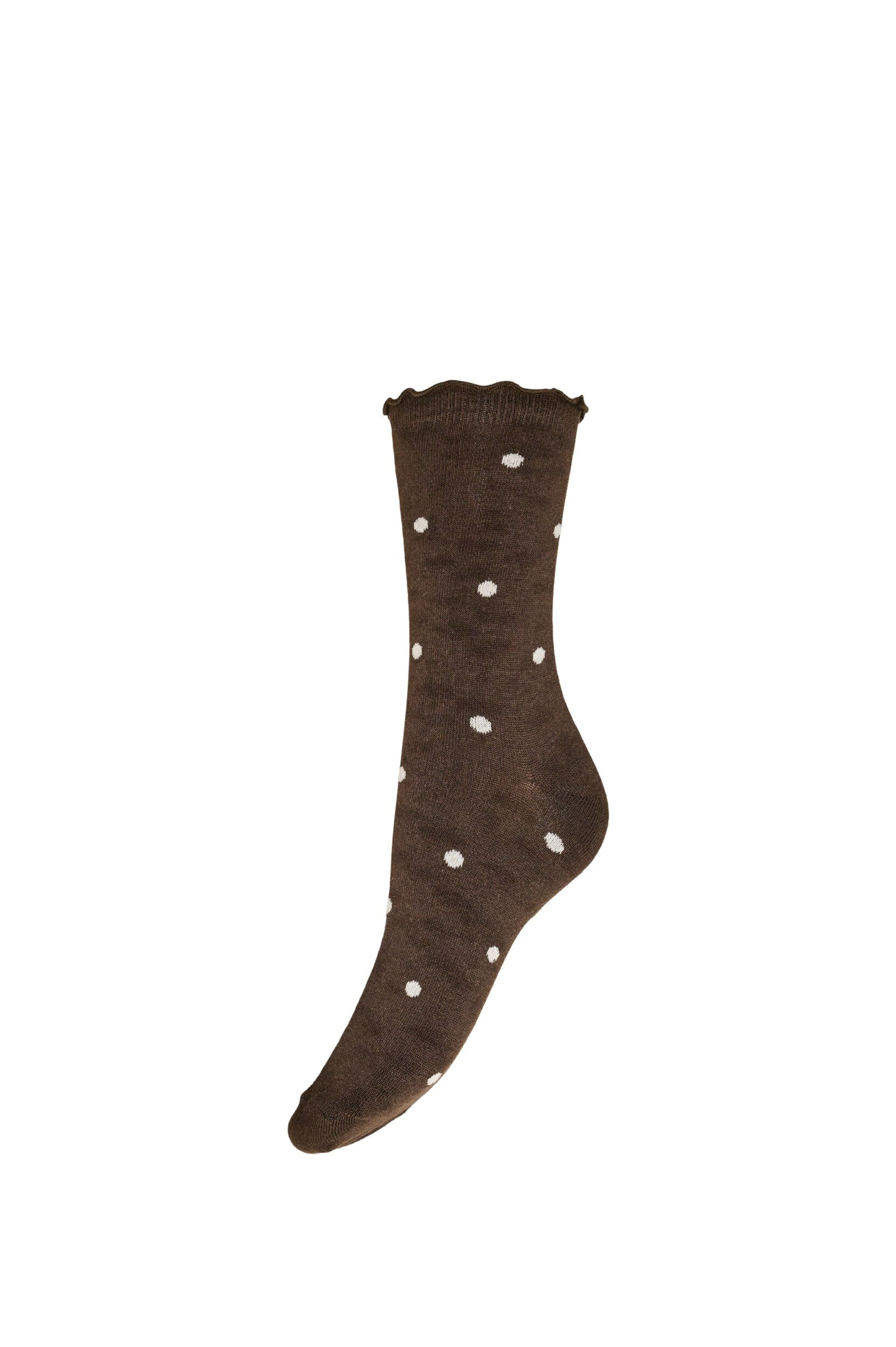 ZizziBomullssokker med m&oslash;nster, Brun, Packshot image number 0