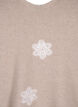 Strikket bluse med broderte blomster, Simply Taupe Mel., Packshot image number 2