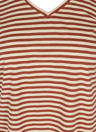 Stripete T-skjorte i bomull, Tortoise Shell Y/D, Packshot image number 2