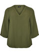 Bluse med 3/4 ermer, Gr&oslash;nn, Packshot image number 0