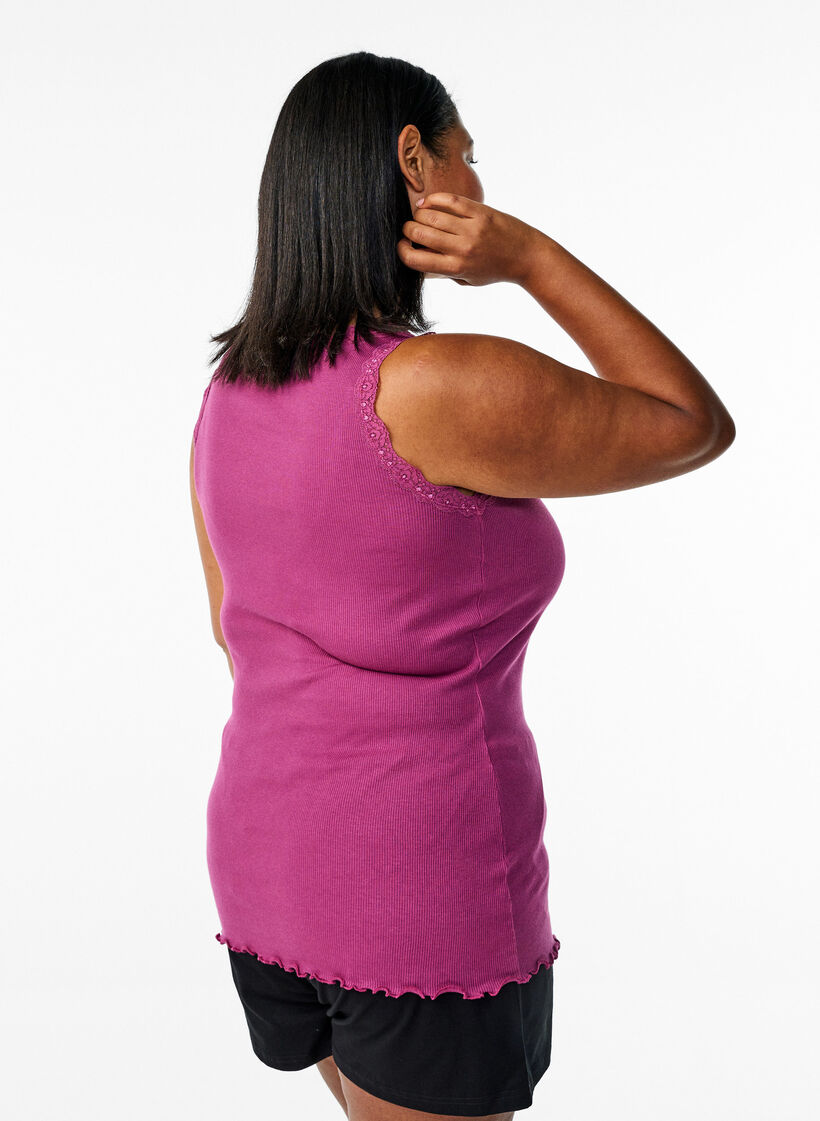 Topp med blondekant, R&oslash;d, Model image number 2